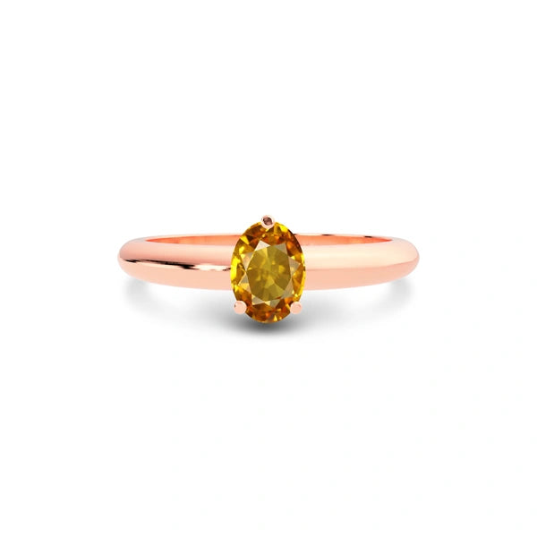 Yellow Sapphire Rose Gold Ring R13