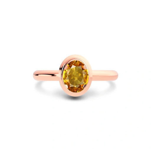 Yellow Sapphire Rose Gold Ring R14