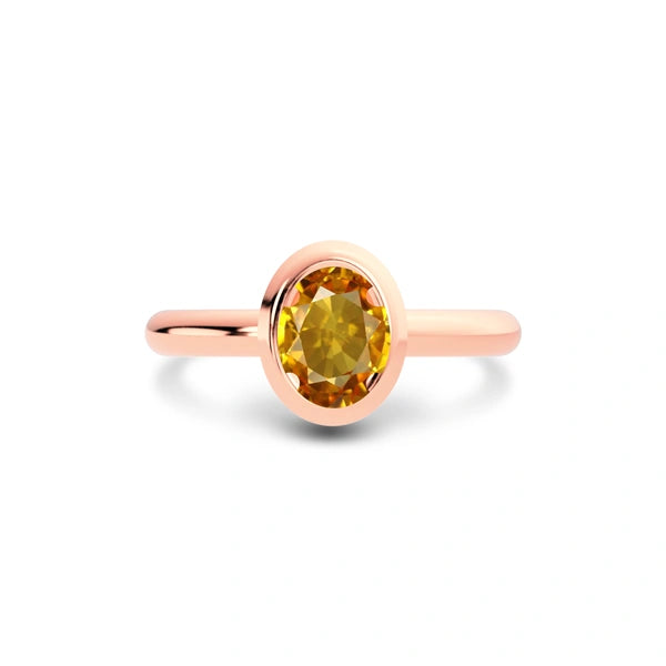 Yellow Sapphire Rose Gold Ring R14