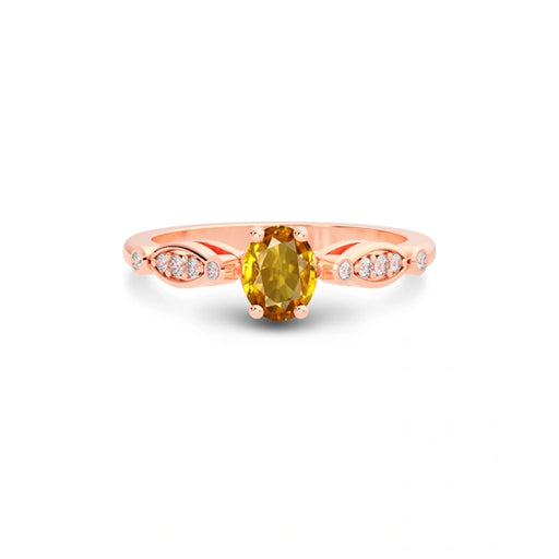 Yellow Sapphire Rose Gold Ring R15