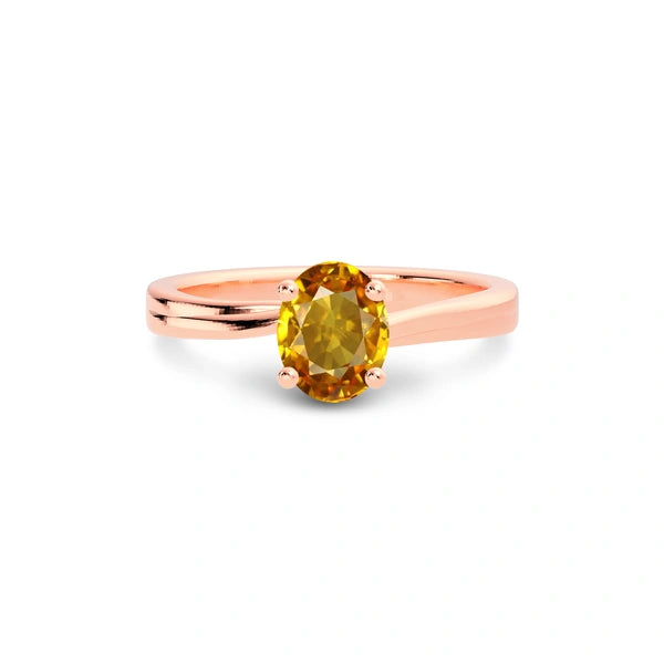 Yellow Sapphire Rose Gold Ring R16