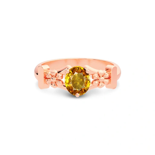 Yellow Sapphire Rose Gold Ring R18