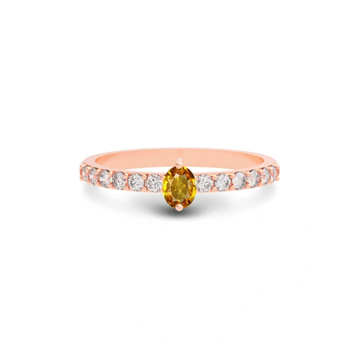 Yellow Sapphire Rose Gold Ring R20