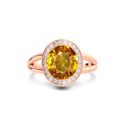 Yellow Sapphire Rose Gold Ring R21