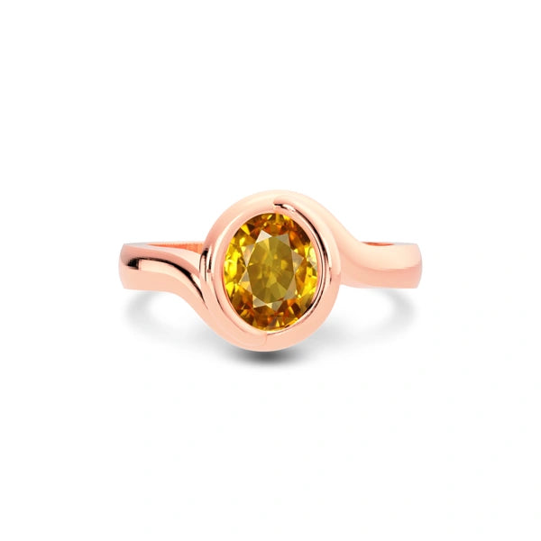 Yellow Sapphire Rose Gold Ring R22
