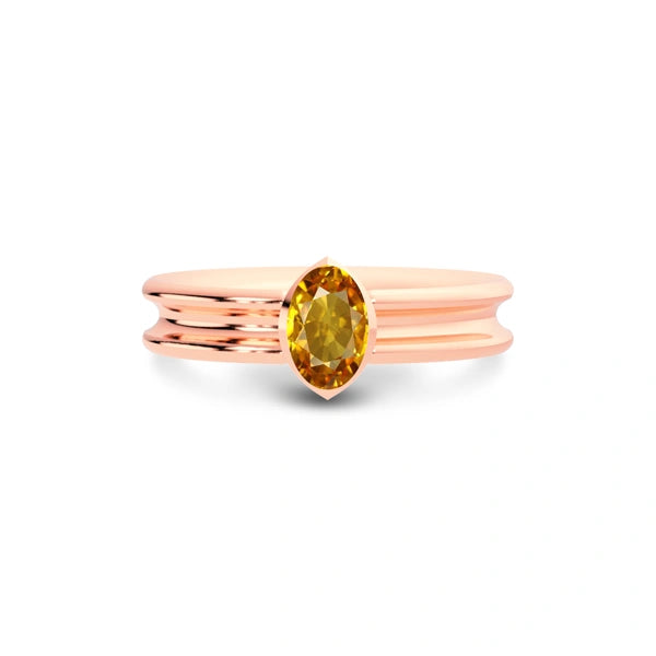 Yellow Sapphire Rose Gold Ring R24