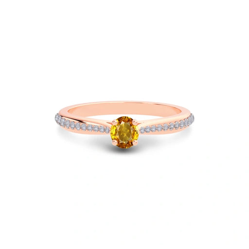 Yellow Sapphire Rose Gold Ring R25