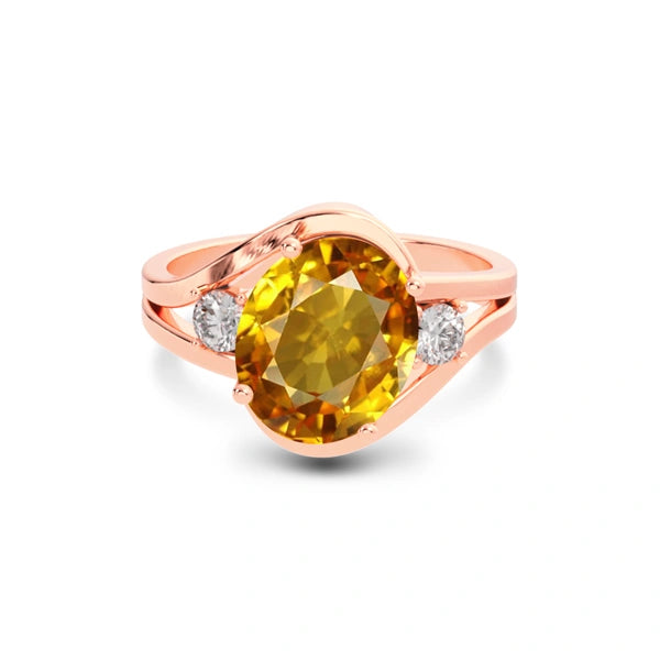 Yellow Sapphire Rose Gold Ring R26