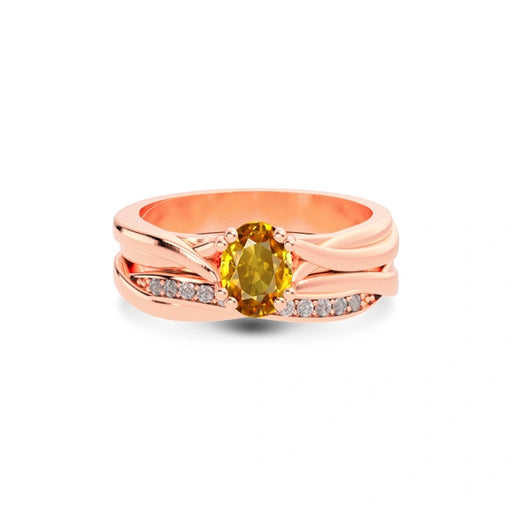 Yellow Sapphire Rose Gold Ring R27