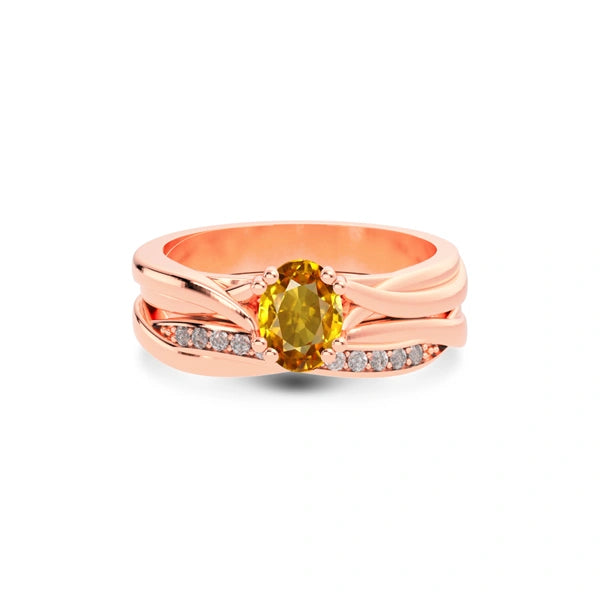 Yellow Sapphire Rose Gold Ring R27