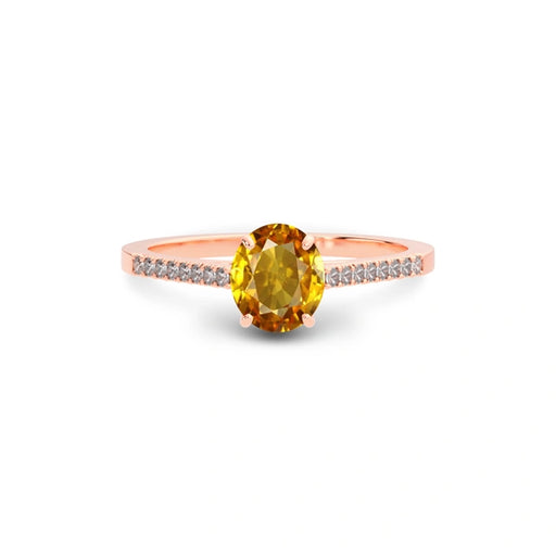 Yellow Sapphire Rose Gold Ring R28
