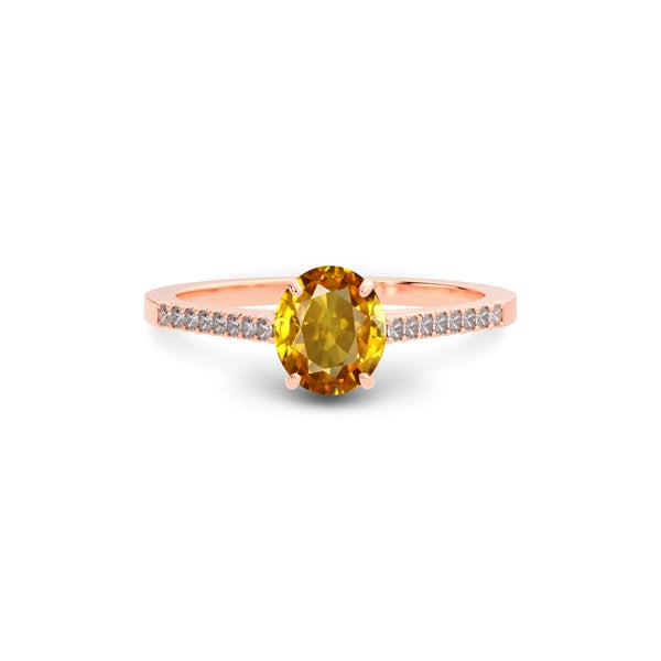 Yellow Sapphire Rose Gold Ring R28