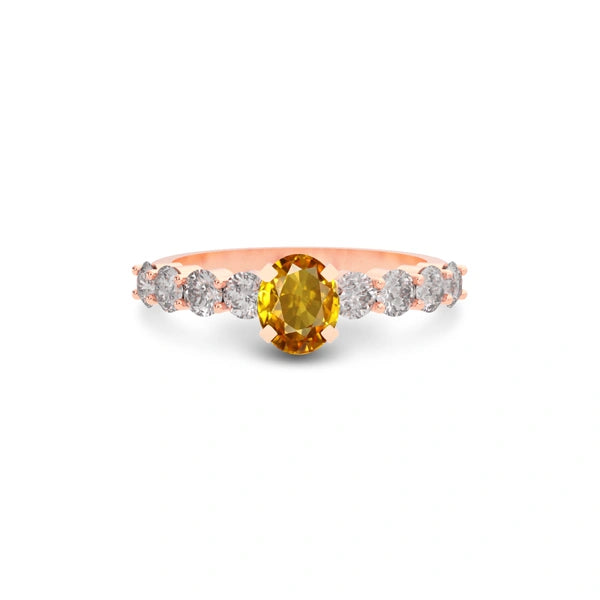 Yellow Sapphire Rose Gold Ring R29