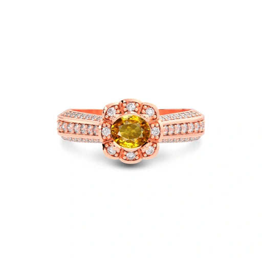 Yellow Sapphire Rose Gold Ring R30