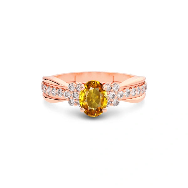 Yellow Sapphire Rose Gold Ring R31