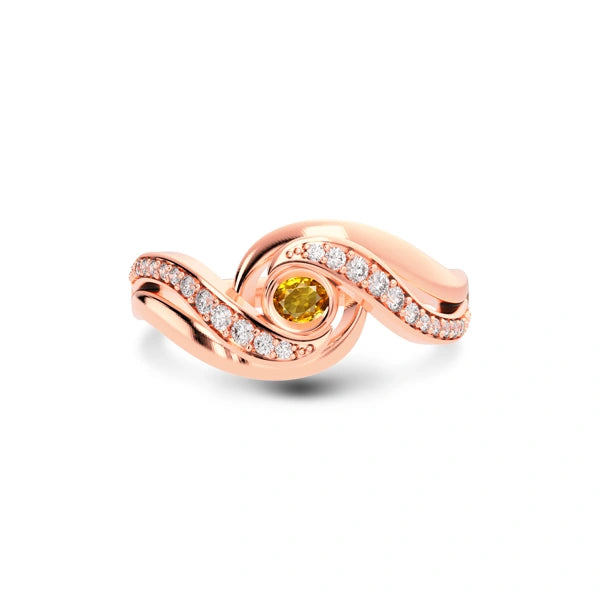Yellow Sapphire Rose Gold Ring R32