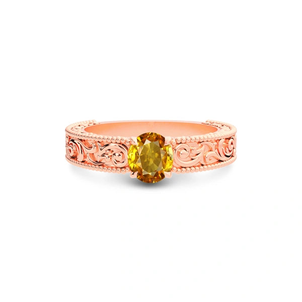 Yellow Sapphire Rose Gold Ring R33