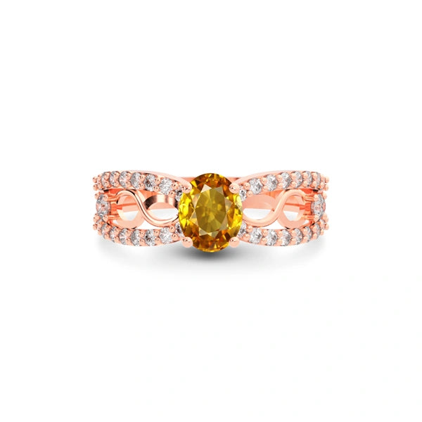 Yellow Sapphire Rose Gold Ring R34