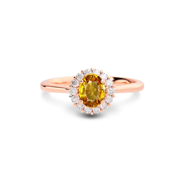 Yellow Sapphire Rose Gold Ring R35