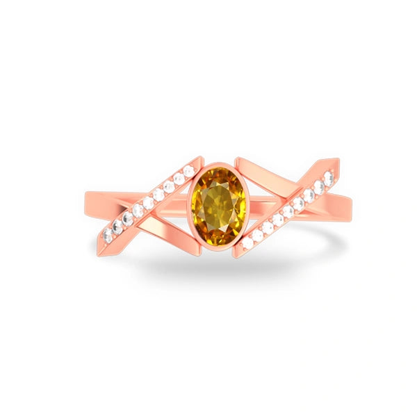 Yellow Sapphire Rose Gold Ring R36