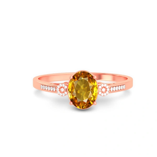 Yellow Sapphire Rose Gold Ring R37