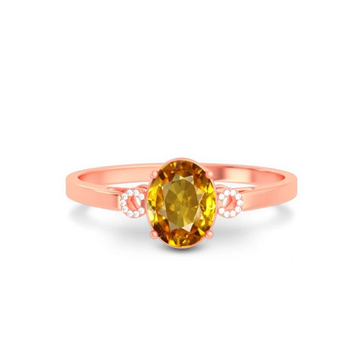 Yellow Sapphire Rose Gold Ring R38
