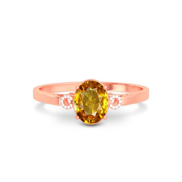 Yellow Sapphire Rose Gold Ring R38
