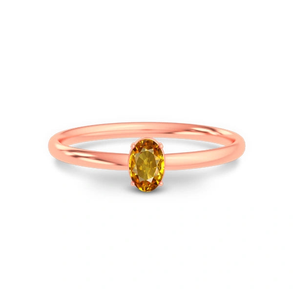 Yellow Sapphire Rose Gold Ring R39