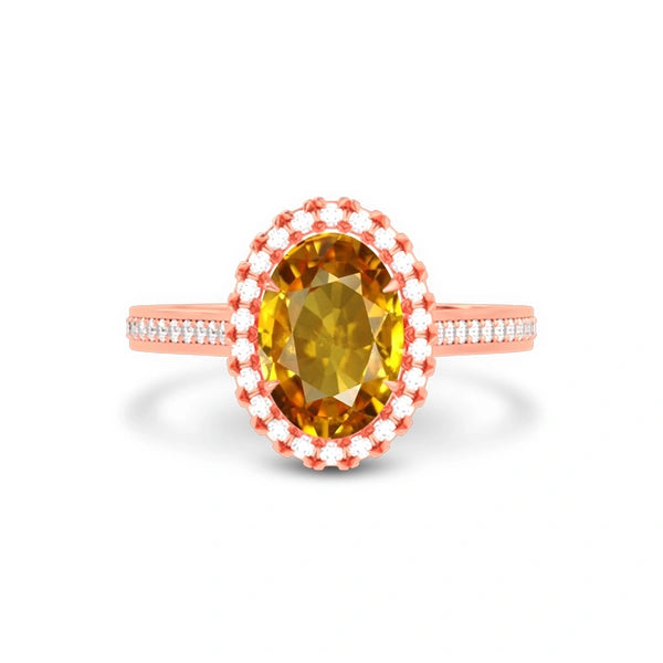 Yellow Sapphire Rose Gold Ring R40