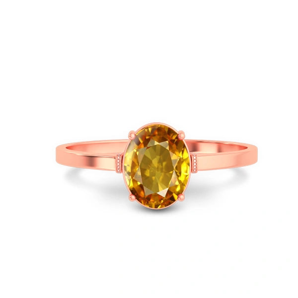 Yellow Sapphire Rose Gold Ring R41