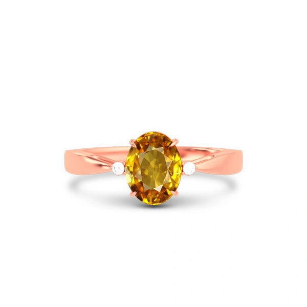 Yellow Sapphire Rose Gold Ring R42
