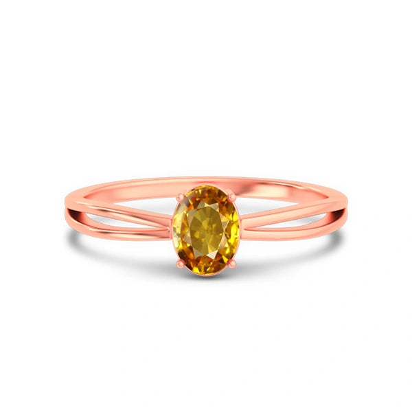 Yellow Sapphire Rose Gold Ring R43