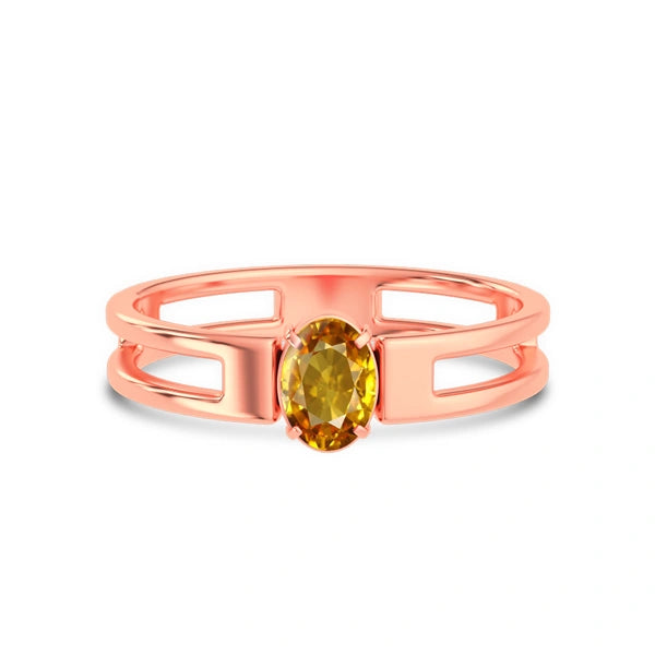 Yellow Sapphire Rose Gold Ring R45