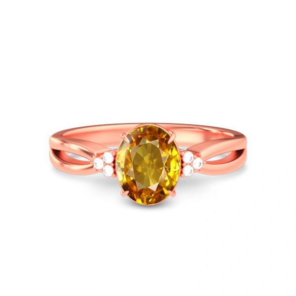 Yellow Sapphire Rose Gold Ring R46