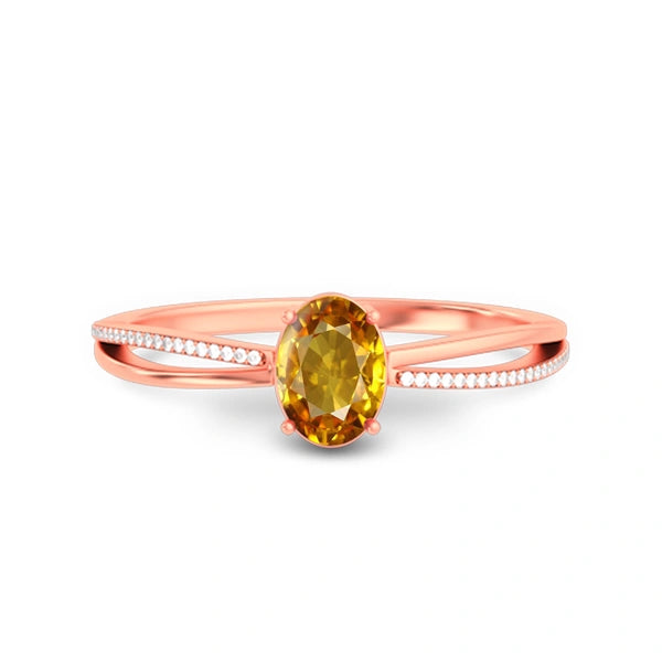 Yellow Sapphire Rose Gold Ring R47
