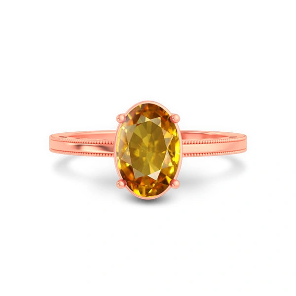 Yellow Sapphire Rose Gold Ring R48
