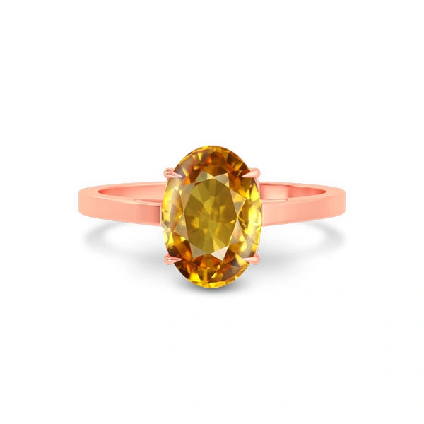 Yellow Sapphire Rose Gold Ring R49