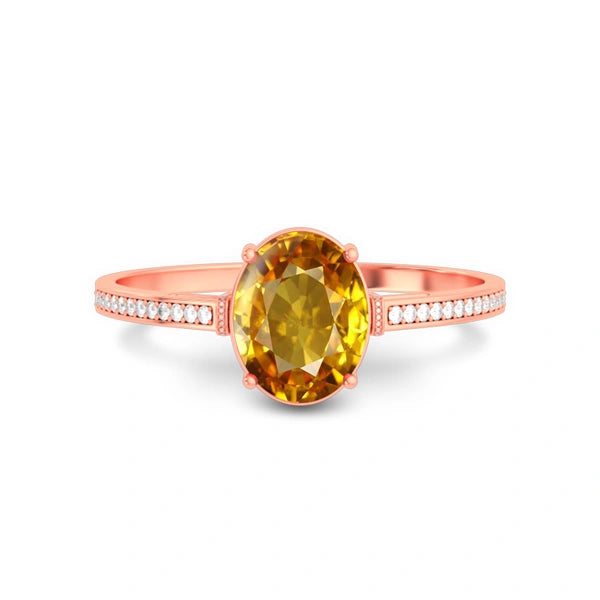 Yellow Sapphire Rose Gold Ring R50