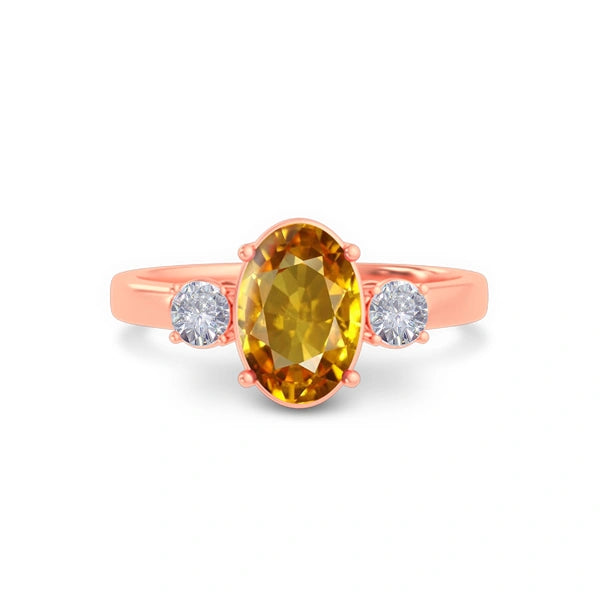 Yellow Sapphire Rose Gold Ring R51