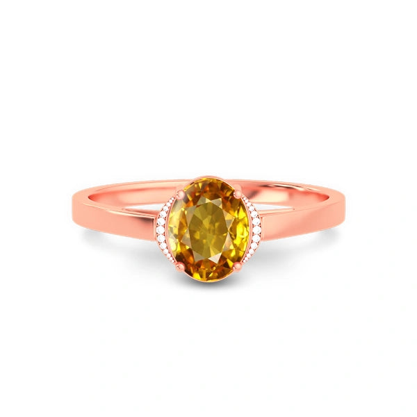 Yellow Sapphire Rose Gold Ring R54