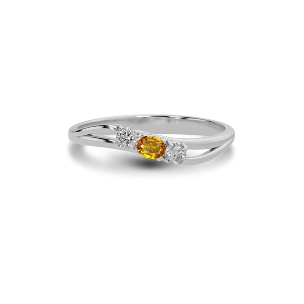 Yellow Sapphire Sterling Silver Ring R1