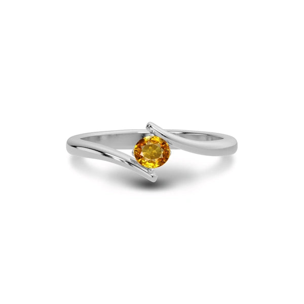 Yellow Sapphire Sterling Silver Ring R2