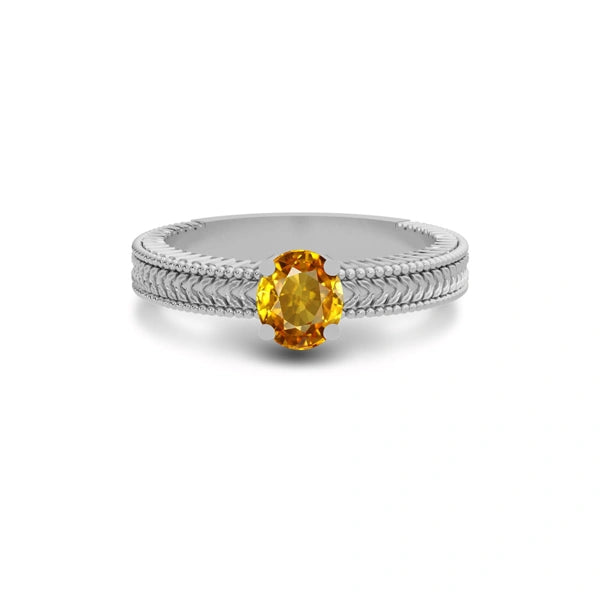 Yellow Sapphire Sterling Silver Ring R3