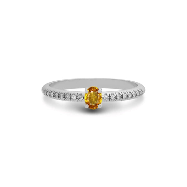 Yellow Sapphire Sterling Silver Ring R4