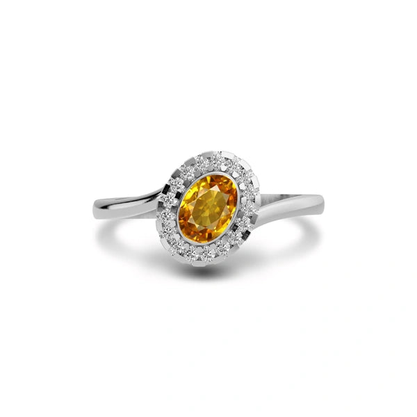 Yellow Sapphire Sterling Silver Ring R5