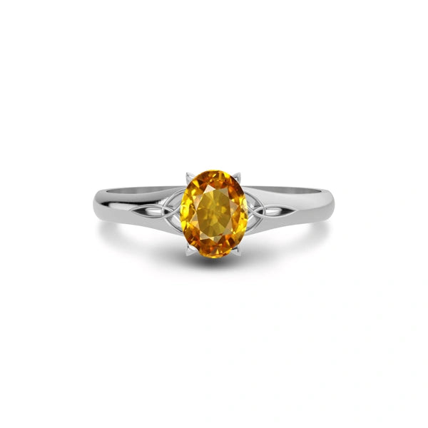 Yellow Sapphire Sterling Silver Ring R6