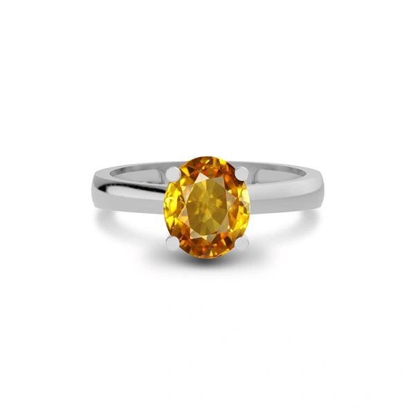 Yellow Sapphire Sterling Silver Ring R7