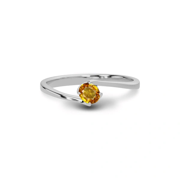 Yellow Sapphire Sterling Silver Ring R8