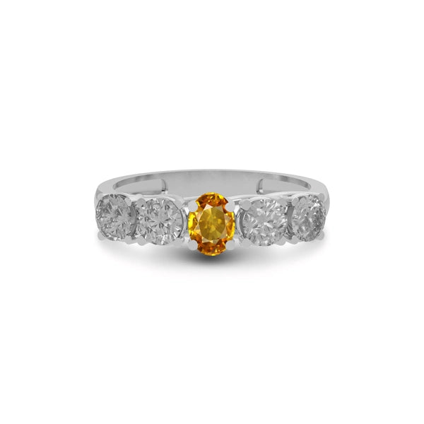 Yellow Sapphire Sterling Silver Ring R10