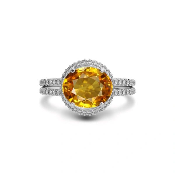 Yellow Sapphire Sterling Silver Ring R11